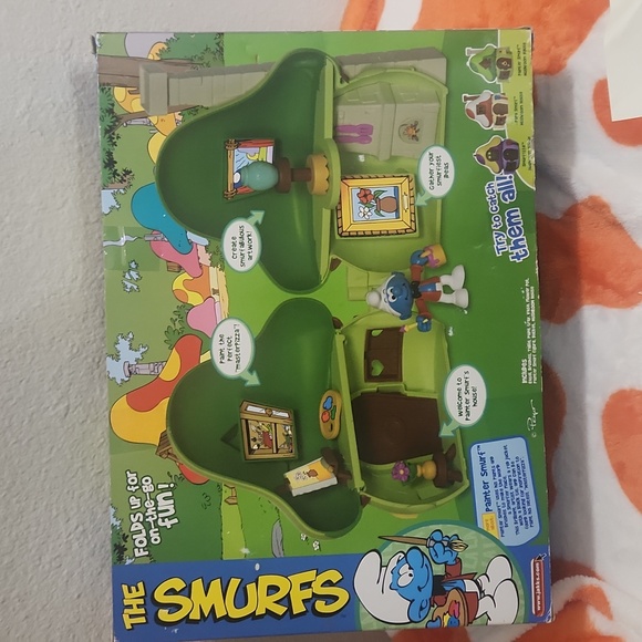 The Smurfs Painter Smurf Mushroom House Playset Jakks Pacific - Picture 4 of 4